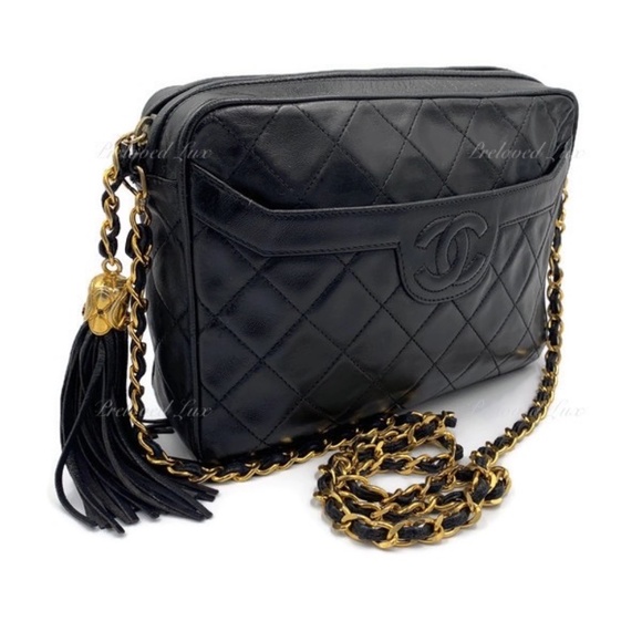 Authentic CHANEL Vintage Lambskin Small Full Flap Bag black/gold hardware - Picture 5 of 17